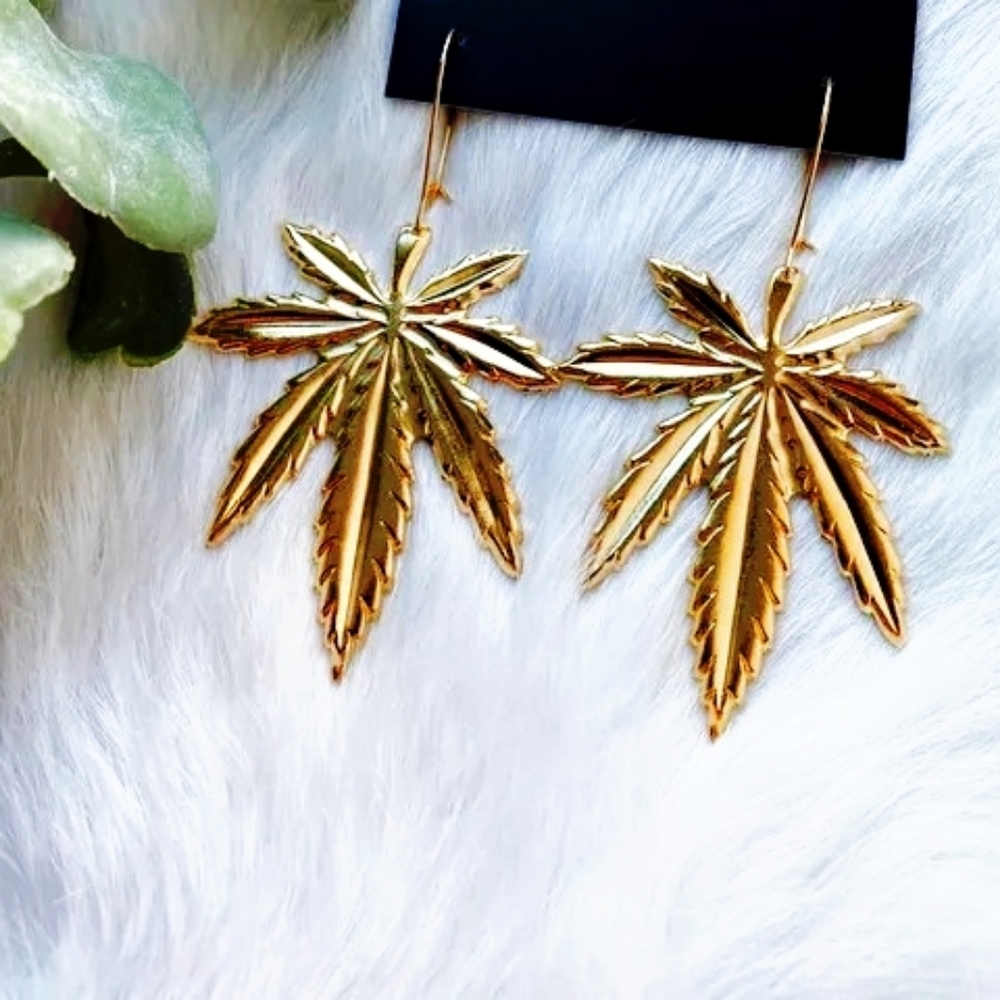 Gold Leaf Earrings, Taboo Jewelry
